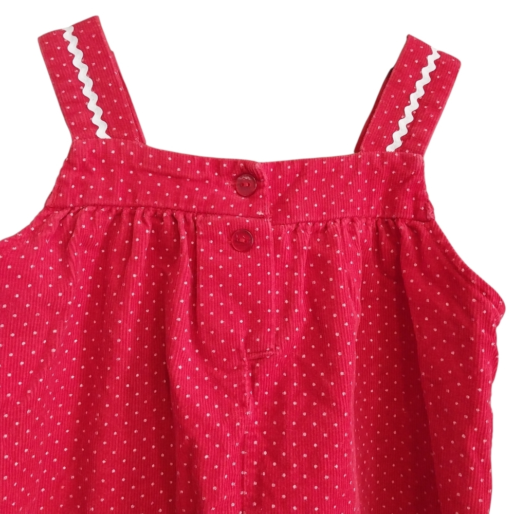 Vtg Rare Editions Girls Size 5 Red Corduroy Candy Cane Christmas Jumper Dress - Picture 12 of 12